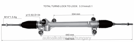 Gépjármű alkatrész - szervokormány fogasléc 45510-47030 45510-47020 RXL22444 TOYOTA